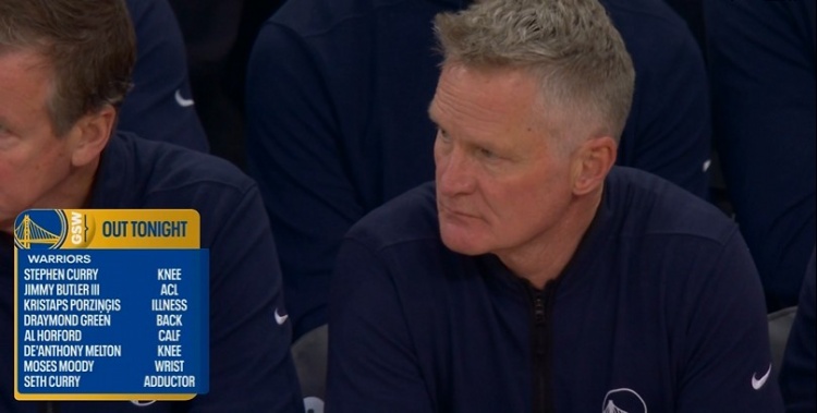 足球竞猜平台-不忍直视！勇士本场对阵尼克斯 大小库里&amp;巴特勒&amp;追梦等8人缺席